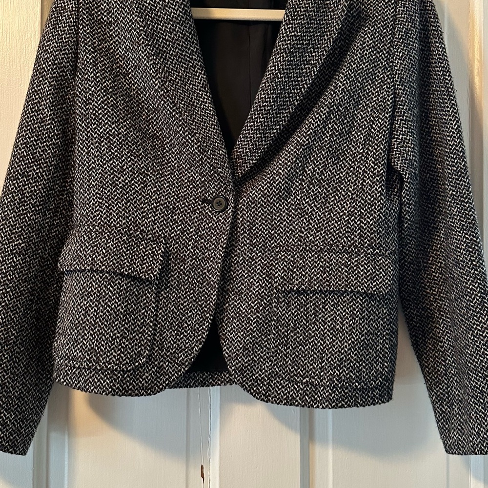 Ann Taylor Black and White Tweed Blazer